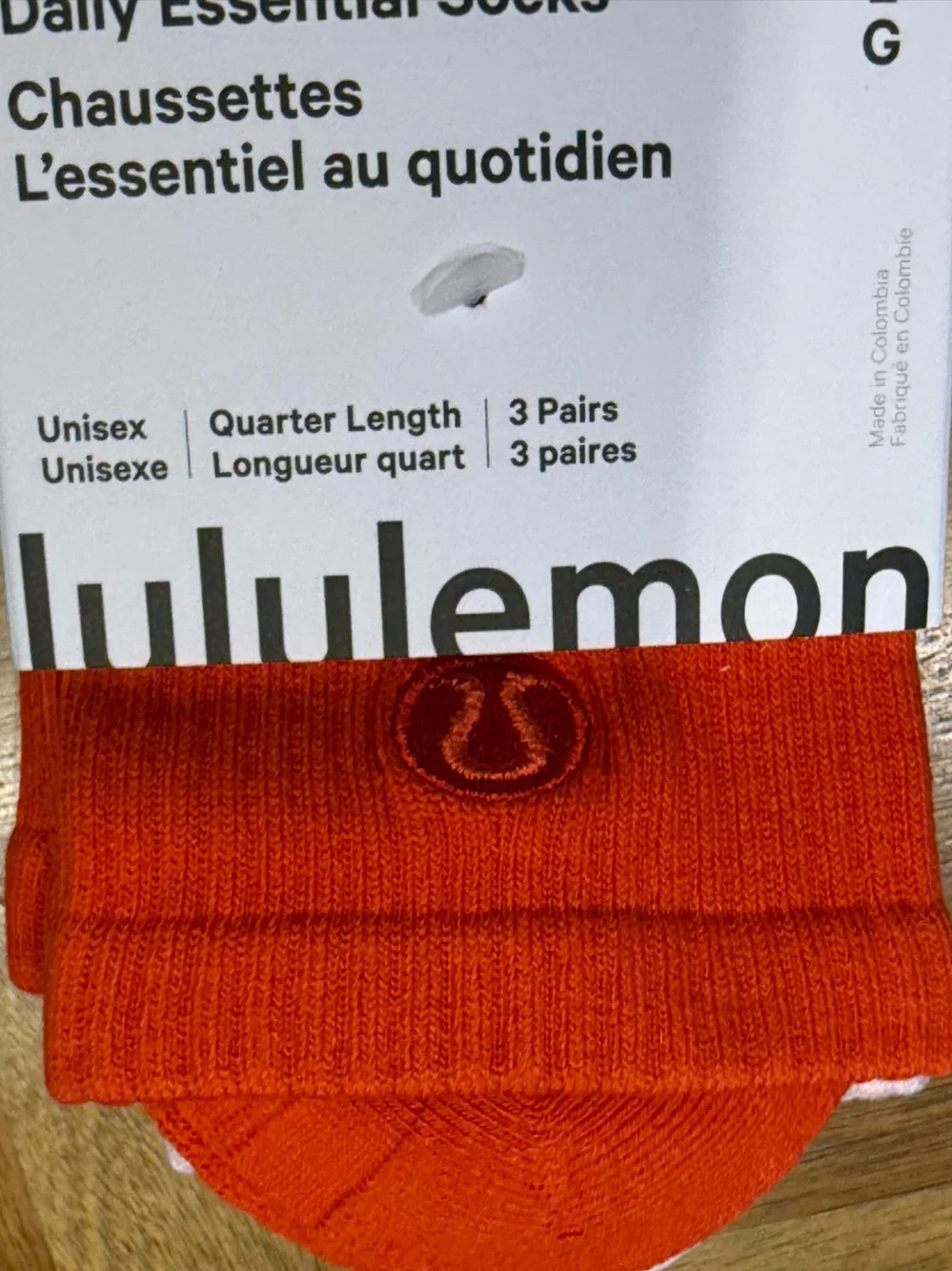 Lululemon Daily Essential  Quarter-Length Socks 3-Pack unisex Large new
